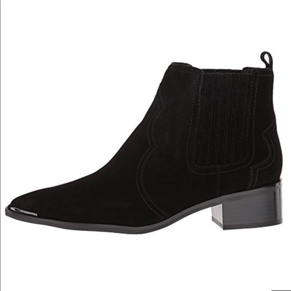 NEW Marc Fisher Yohani suede black booties 7 - Picture 9 of 13